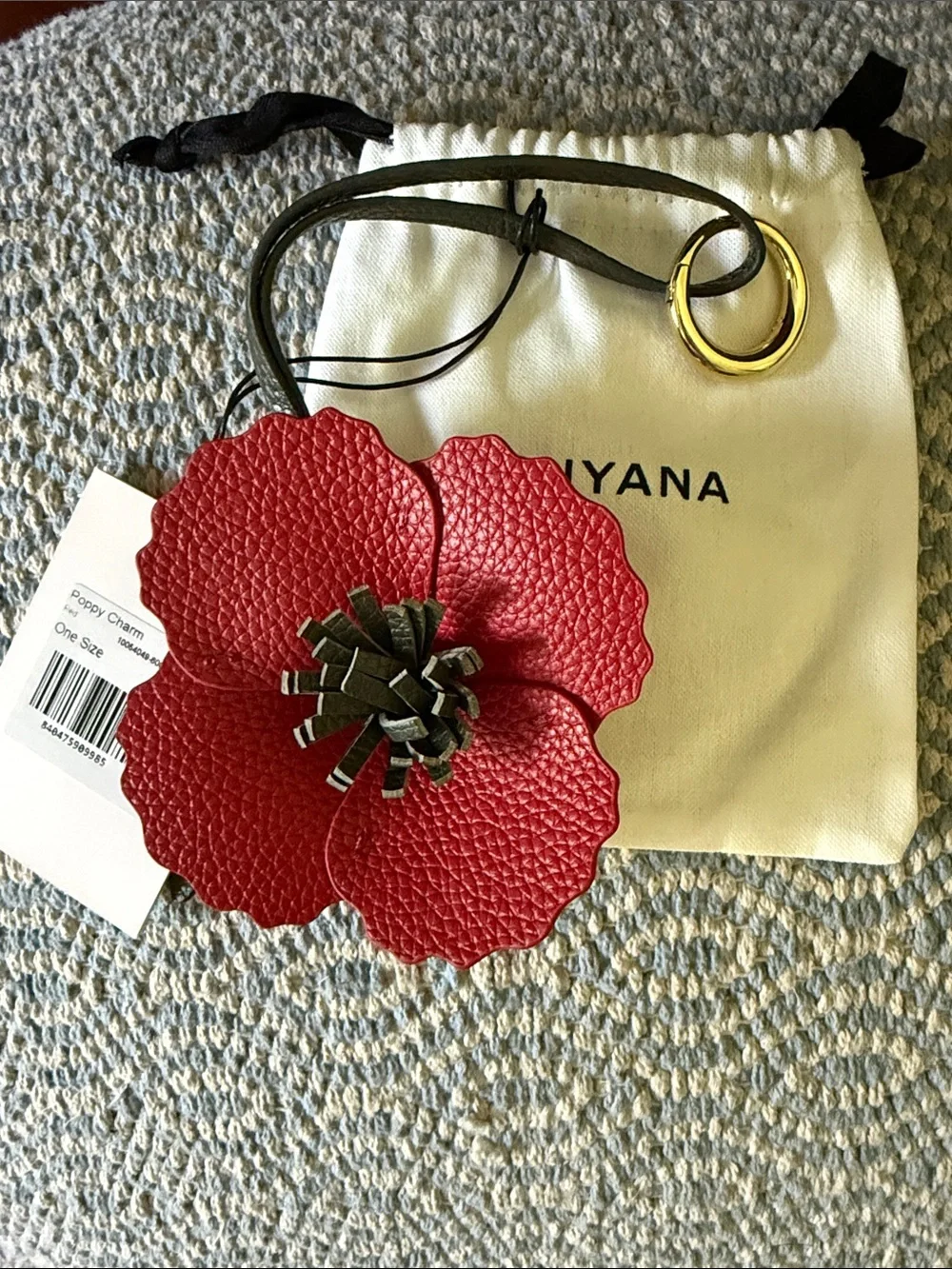 Cuyana Red Leather Poppy Bag Charm